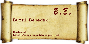 Buczi Benedek névjegykártya